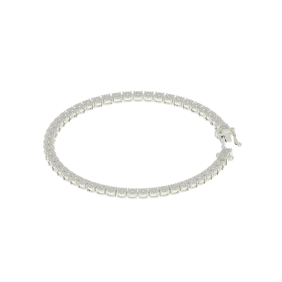 Diamond Clustered Tennis Bracelet