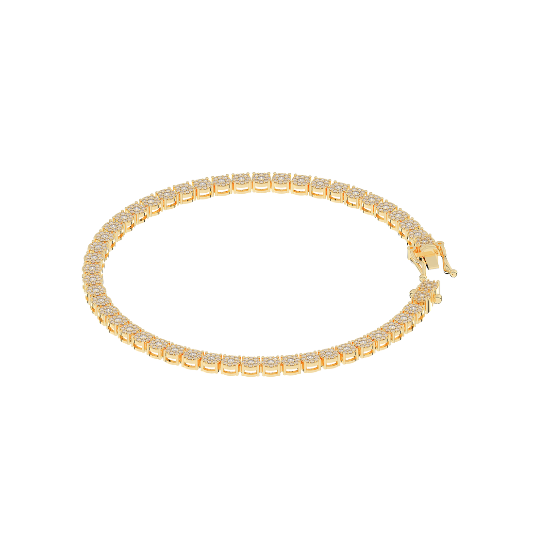 Diamond Clustered Tennis Bracelet