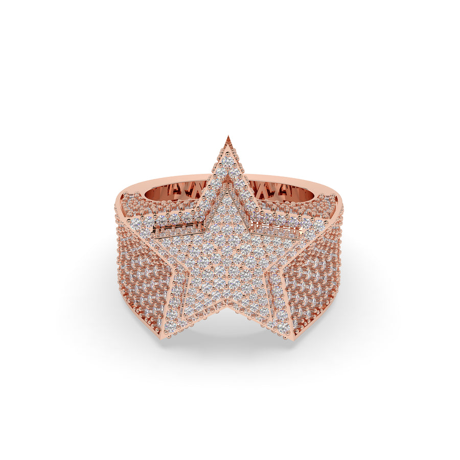 Two Layer 5 Point Star Ring