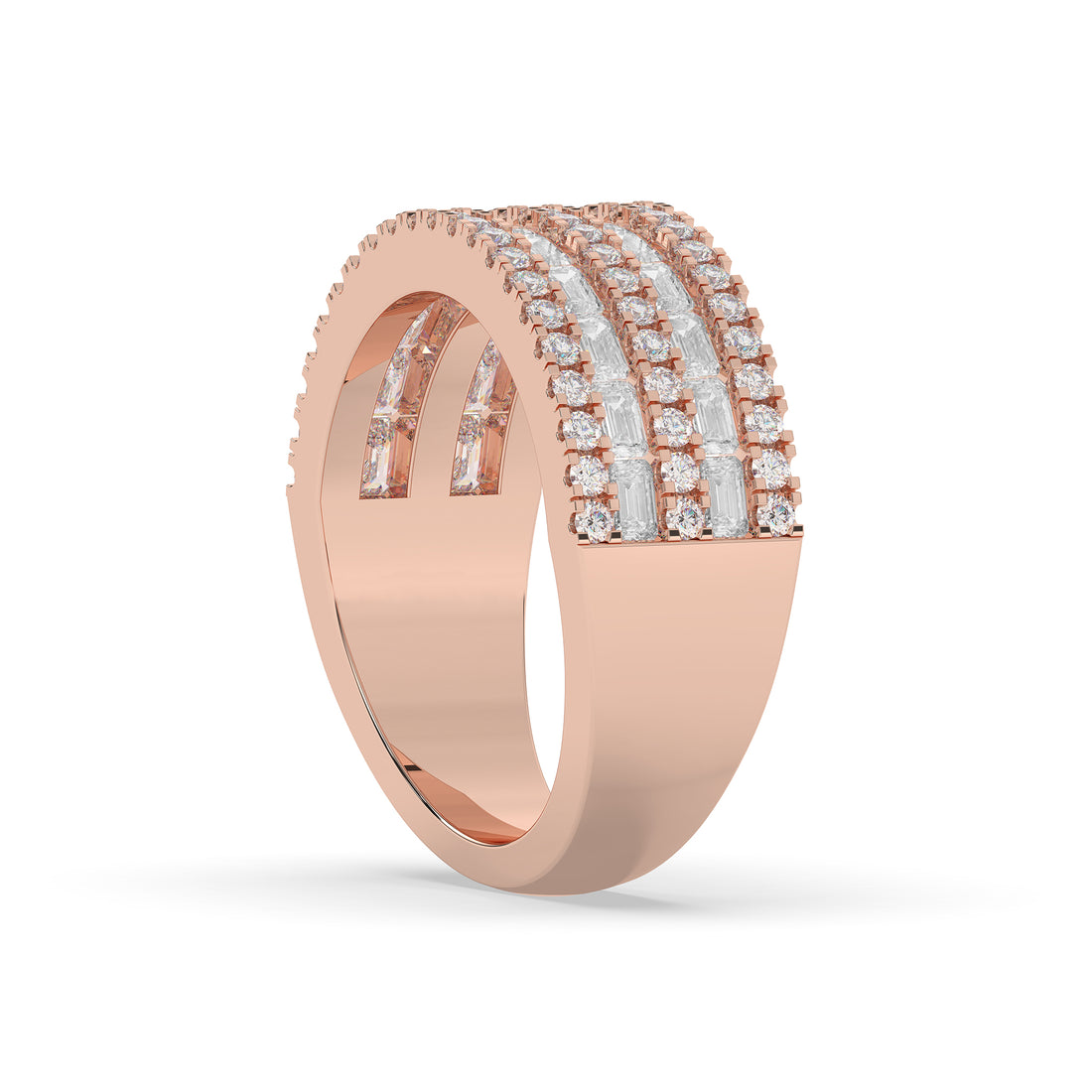 Alternating Baguette and Round Band