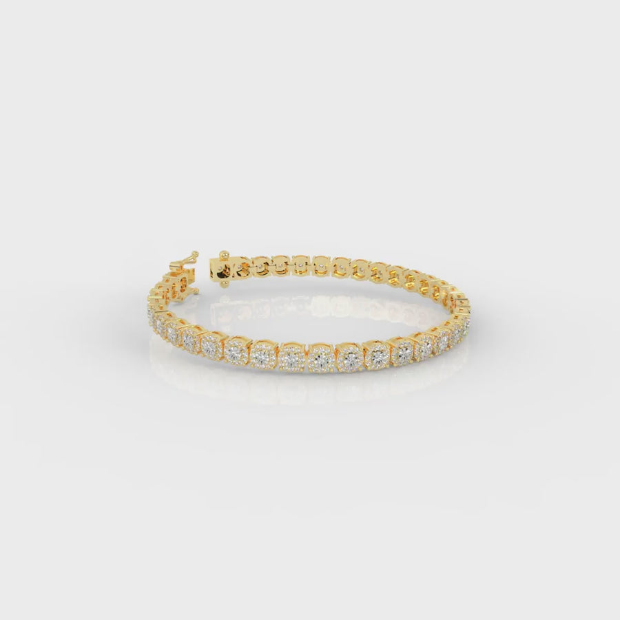 Diamond Halo Tennis Bracelet